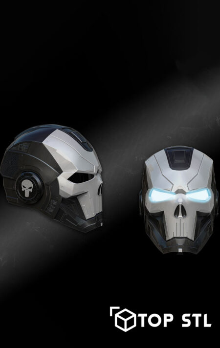 Cosplay STL Files Iron Man Punisher Helmet 3D Model