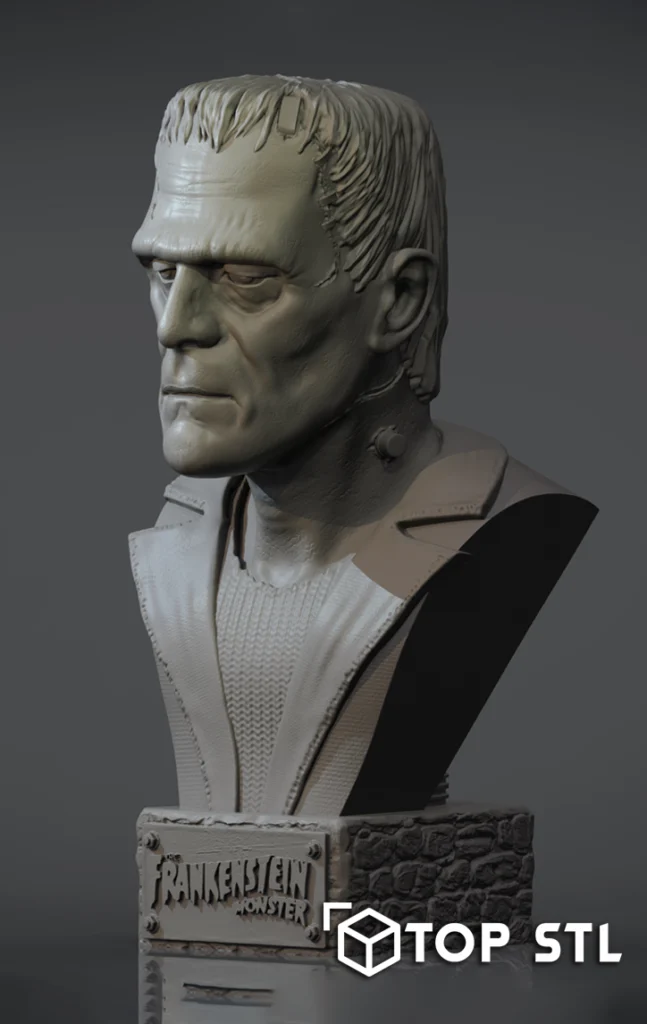 Frankenstein Monster Bust STL File - TOP STL
