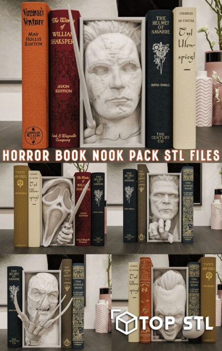 Horror Book Nook Pack STL Files