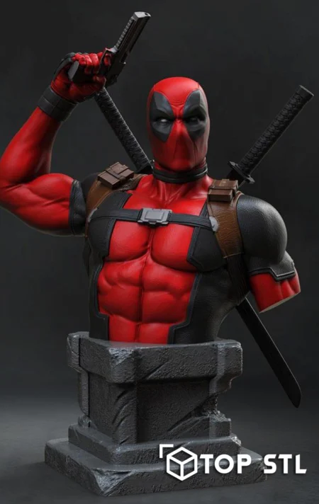 Deadpool Bust 3D Print STL Model