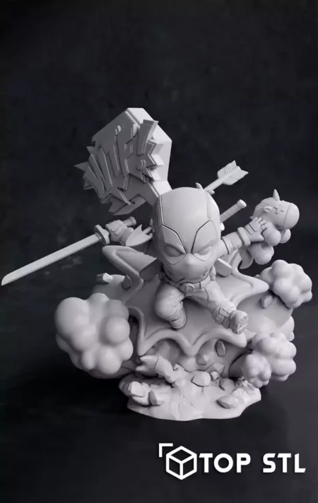 Deadpool Chibi 3D Print STL Model