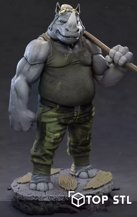 Rocksteady TMNT 3D Print STL Model