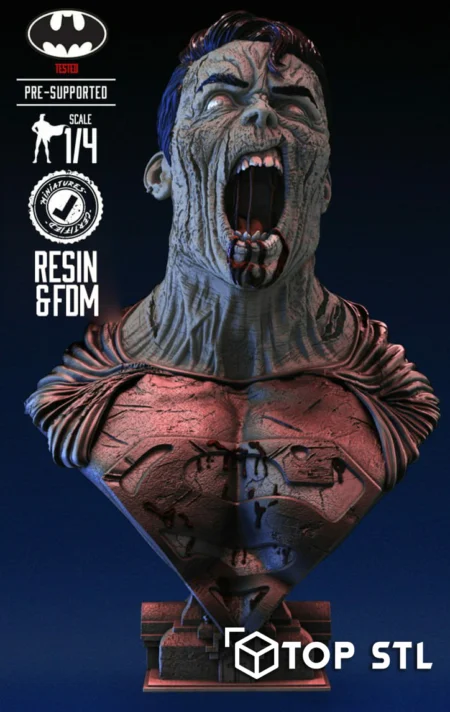 Superman Zombie Bust STL Files