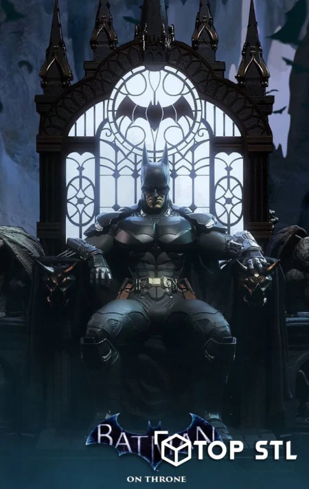 Batman on Throne STL 3D Print Model