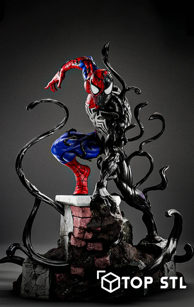 Venomized Spider Man STL 3D Print Model - TOP STL